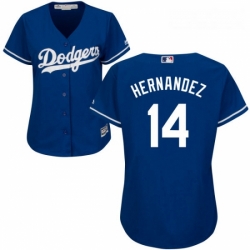 Womens Majestic Los Angeles Dodgers 14 Enrique Hernandez Authentic Royal Blue Alternate Cool Base MLB Jersey