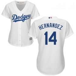 Womens Majestic Los Angeles Dodgers 14 Enrique Hernandez Authentic White Home Cool Base MLB Jersey