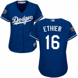 Womens Majestic Los Angeles Dodgers 16 Andre Ethier Authentic Royal Blue 2018 World Series MLB Jersey