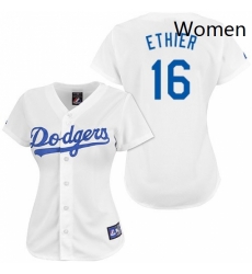 Womens Majestic Los Angeles Dodgers 16 Andre Ethier Authentic White MLB Jersey