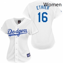 Womens Majestic Los Angeles Dodgers 16 Andre Ethier Authentic White MLB Jersey