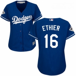 Womens Majestic Los Angeles Dodgers 16 Andre Ethier Replica Royal Blue Alternate 2017 World Series Bound Cool Base MLB Jersey