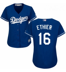 Womens Majestic Los Angeles Dodgers 16 Andre Ethier Replica Royal Blue MLB Jersey