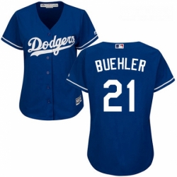 Womens Majestic Los Angeles Dodgers 21 Walker Buehler Authentic Royal Blue MLB Jersey 
