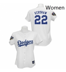 Womens Majestic Los Angeles Dodgers 22 Clayton Kershaw Authentic White 2018 World Series MLB Jersey