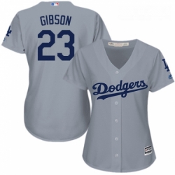 Womens Majestic Los Angeles Dodgers 23 Kirk Gibson Authentic Grey Road Cool Base MLB Jersey