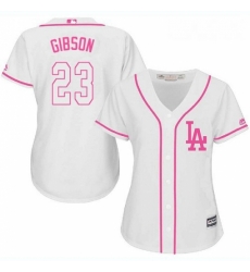 Womens Majestic Los Angeles Dodgers 23 Kirk Gibson Replica White Fashion Cool Base MLB Jersey