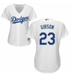 Womens Majestic Los Angeles Dodgers 23 Kirk Gibson Replica White Home Cool Base MLB Jersey