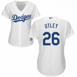 Womens Majestic Los Angeles Dodgers 26 Chase Utley Authentic White Home Cool Base MLB Jersey