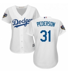 Womens Majestic Los Angeles Dodgers 31 Joc Pederson Authentic White Home Cool Base 2018 World Series MLB Jersey