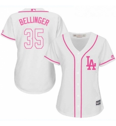 Womens Majestic Los Angeles Dodgers 35 Cody Bellinger Replica White Fashion Cool Base MLB Jersey