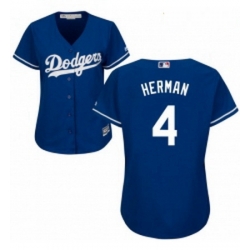Womens Majestic Los Angeles Dodgers 4 Babe Herman Authentic Royal Blue Alternate Cool Base MLB Jersey