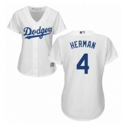 Womens Majestic Los Angeles Dodgers 4 Babe Herman Replica White Home Cool Base MLB Jersey