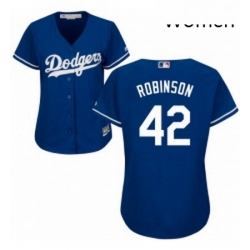 Womens Majestic Los Angeles Dodgers 42 Jackie Robinson Authentic Royal Blue Alternate Cool Base MLB Jersey