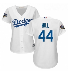 Womens Majestic Los Angeles Dodgers 44 Rich Hill Authentic White Home Cool Base 2018 World Series MLB Jersey 