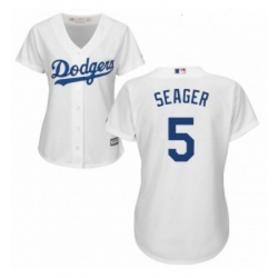 Womens Majestic Los Angeles Dodgers 5 Corey Seager Replica White Home Cool Base MLB Jersey