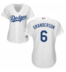 Womens Majestic Los Angeles Dodgers 6 Curtis Granderson Authentic White Home Cool Base MLB Jersey 