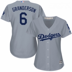 Womens Majestic Los Angeles Dodgers 6 Curtis Granderson Replica Grey Road Cool Base MLB Jersey 
