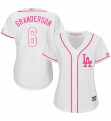 Womens Majestic Los Angeles Dodgers 6 Curtis Granderson Replica White Fashion Cool Base MLB Jersey 