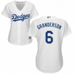 Womens Majestic Los Angeles Dodgers 6 Curtis Granderson Replica White Home Cool Base MLB Jersey 
