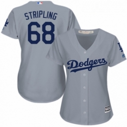 Womens Majestic Los Angeles Dodgers 68 Ross Stripling Authentic Grey Road Cool Base MLB Jersey 