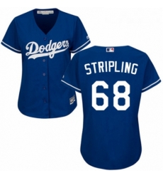 Womens Majestic Los Angeles Dodgers 68 Ross Stripling Authentic Royal Blue Alternate Cool Base MLB Jersey 