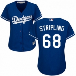 Womens Majestic Los Angeles Dodgers 68 Ross Stripling Authentic Royal Blue Alternate Cool Base MLB Jersey 