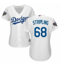 Womens Majestic Los Angeles Dodgers 68 Ross Stripling Authentic White Home Cool Base 2018 World Series MLB Jersey 
