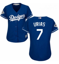 Womens Majestic Los Angeles Dodgers 7 Julio Urias Authentic Royal Blue Alternate 2017 World Series Bound Cool Base MLB Jersey