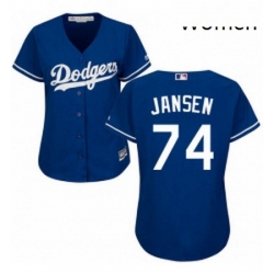 Womens Majestic Los Angeles Dodgers 74 Kenley Jansen Authentic Royal Blue Alternate Cool Base MLB Jersey