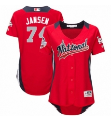 Women's Majestic Los Angeles Dodgers #74 Kenley Jansen Game Red National League 2018 MLB All-Star MLB Jersey