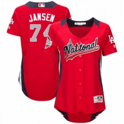 Women's Majestic Los Angeles Dodgers #74 Kenley Jansen Game Red National League 2018 MLB All-Star MLB Jersey