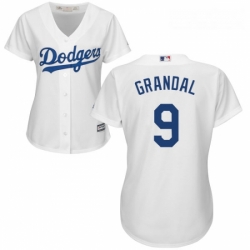 Womens Majestic Los Angeles Dodgers 9 Yasmani Grandal Replica White Home Cool Base MLB Jersey