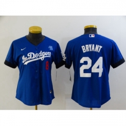 Women's Nike Los Angeles Dodgers #24 Kobe Bryant Blue City Player Jersey