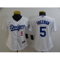 Women's Nike Los Angeles Dodgers #5 Freddie Freeman White City Player Jersey