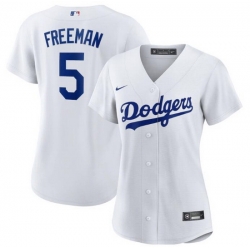 Women's Nike Los Angeles Dodgers #5 Freddie Freeman White MLB Jersey