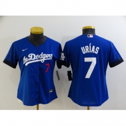 Women's Nike Los Angeles Dodgers #7 Julio Urias Blue City Player Jersey