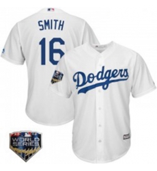 Will Smith Youth Los Angeles Dodgers White Replica Cool Base Home 2018 World Series Jersey Majestic
