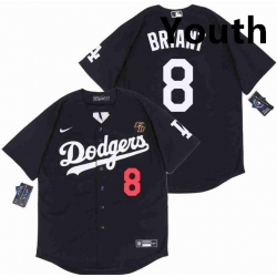Youth Dodgers 8 Kobe Bryant Black Cool Base Stitched MLB Jersey