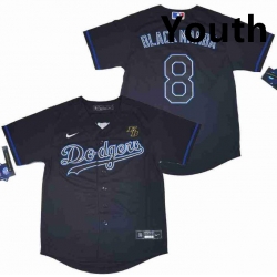 Youth Dodgers 8 Kobe Bryant Name Black Mamba Cool Base Stitched MLB Jersey