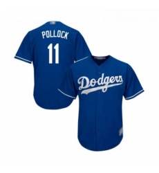 Youth Los Angeles Dodgers 11 A J Pollock Authentic Royal Blue Alternate Cool Base Baseball Jersey 