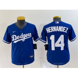 Youth Los Angeles Dodgers 14 Enrique Hernandez Royal Stitched Baseball Jersey