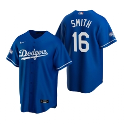 Youth Los Angeles Dodgers 16 Will Smith Royal 2020 World Series Champions Replica Jersey