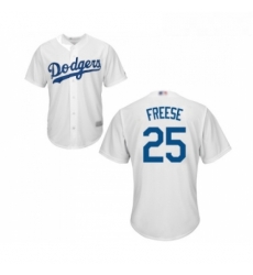 Youth Los Angeles Dodgers 25 David Freese Authentic White Home Cool Base Baseball Jersey 