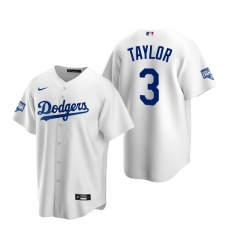 Youth Los Angeles Dodgers 3 Chris Taylor White 2020 World Series Champions Replica Jersey