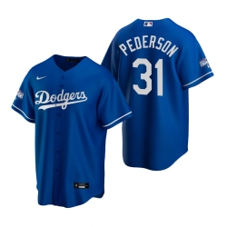 Youth Los Angeles Dodgers 31 Joc Pederson Royal 2020 World Series Champions Replica Jersey