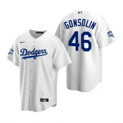 Youth Los Angeles Dodgers 46 Tony Gonsolin White 2020 World Series Champions Replica Jersey