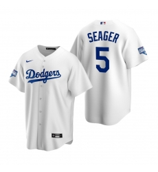 Youth Los Angeles Dodgers 5 Corey Seager White 2020 World Series Champions Replica Jersey