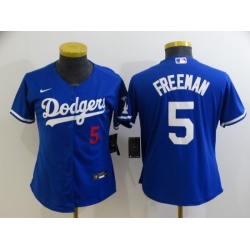 Youth Los Angeles Dodgers 5 Freddie Freeman Blue 2022 Number Cool Base Stitched Nike Jersey
