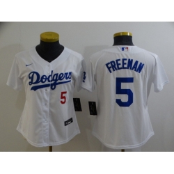 Youth Los Angeles Dodgers 5 Freddie Freeman White 2022 Number Cool Base Stitched Nike Jersey
